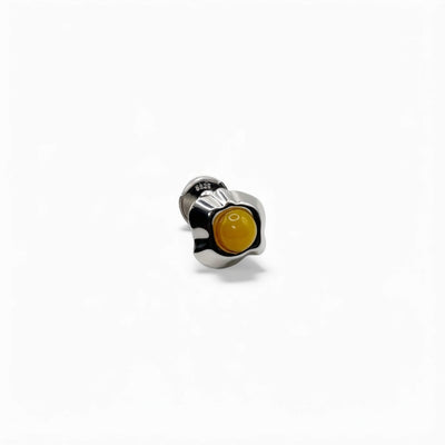 Fried egg earring 2
