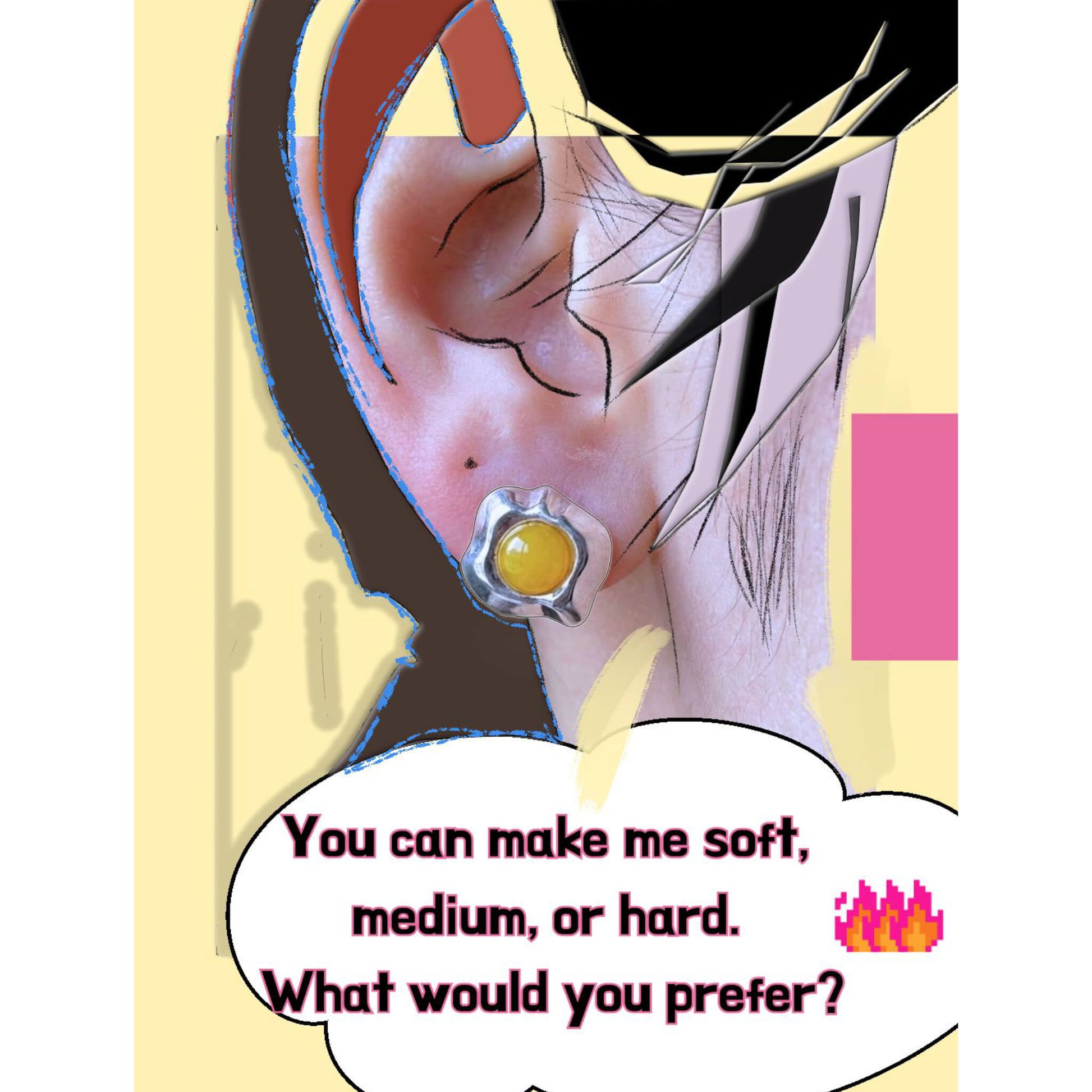 Fried egg earring Poster