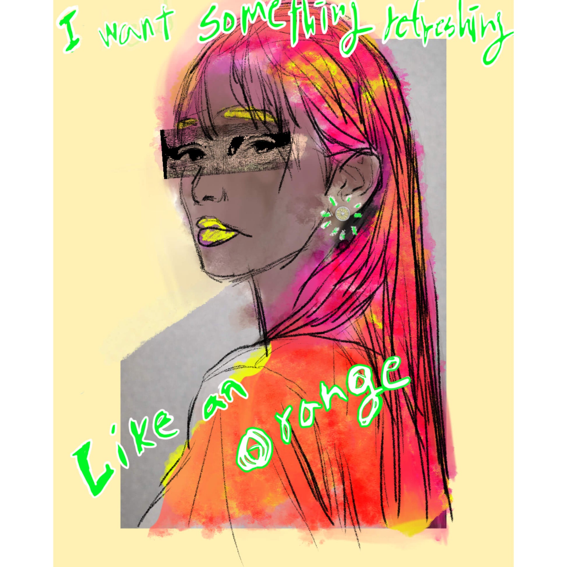 Orange earring poster