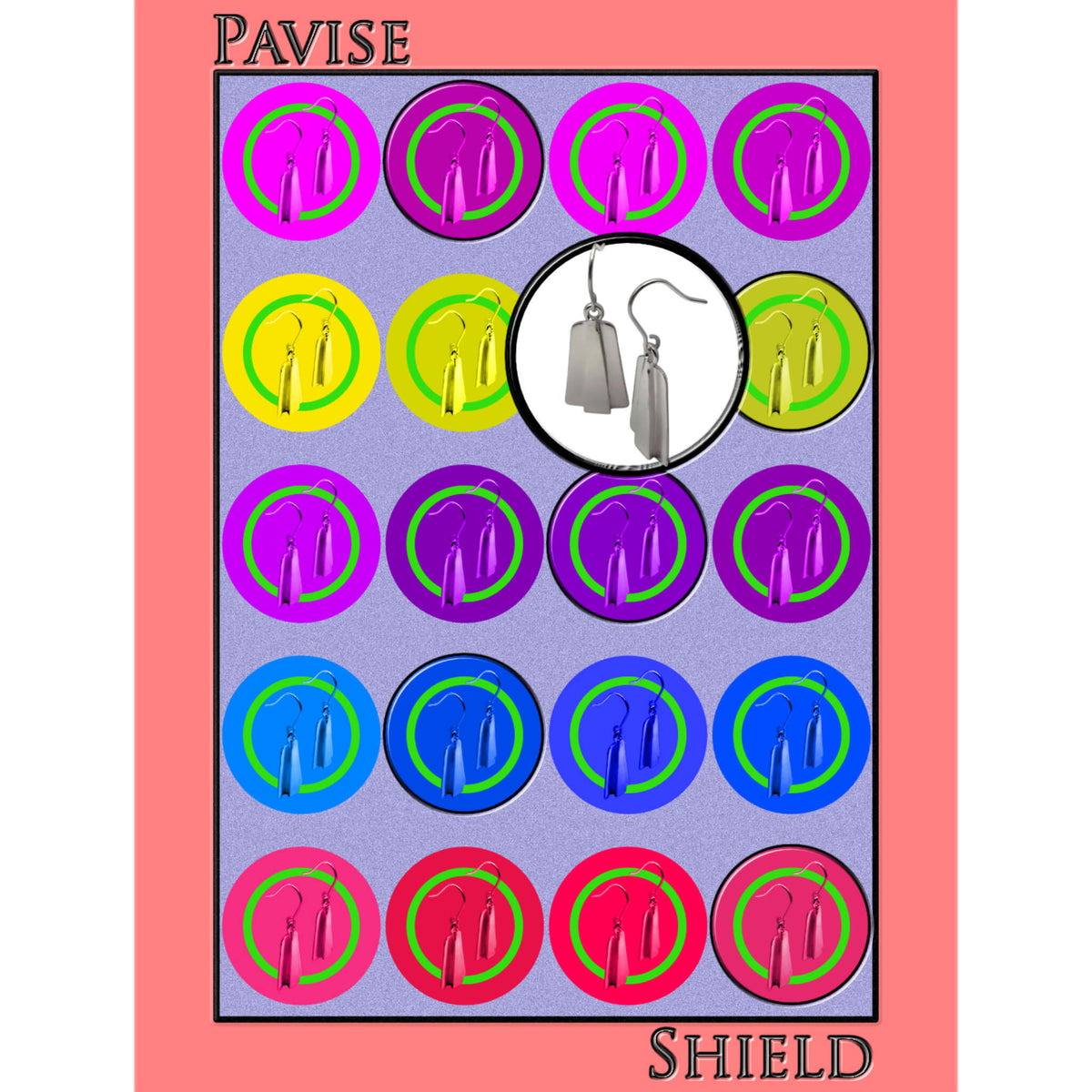 Pavise Shield Earring Poster