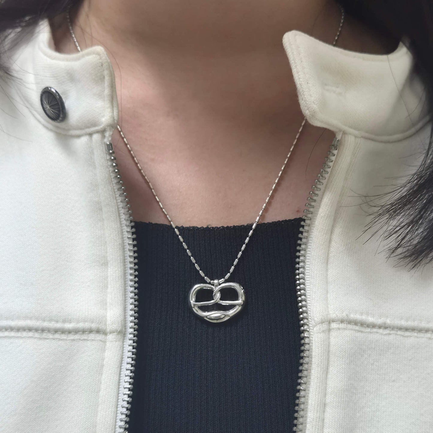 Pretzel Necklace On it