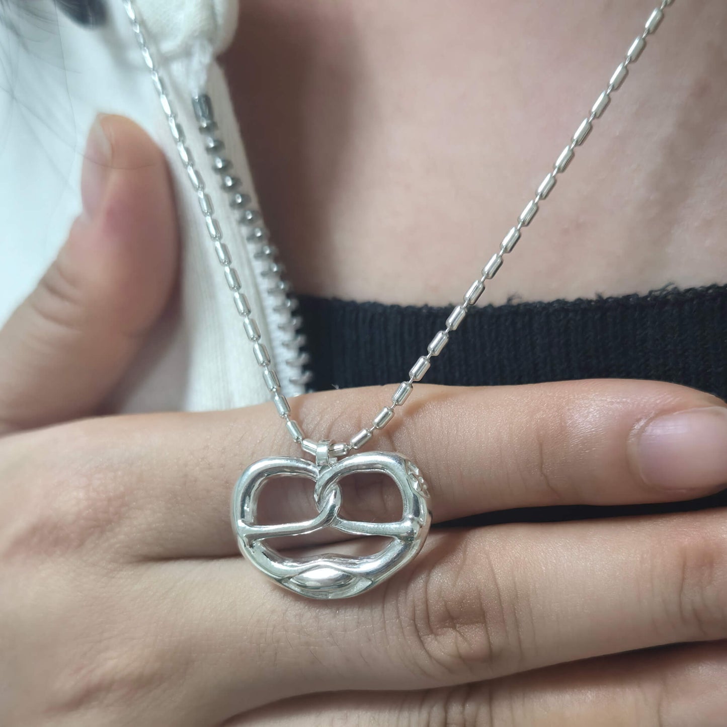 Pretzel Necklace On it 3