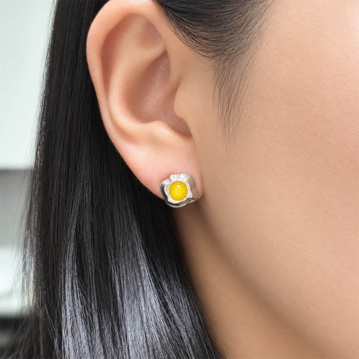 WearingFriedEggEarring