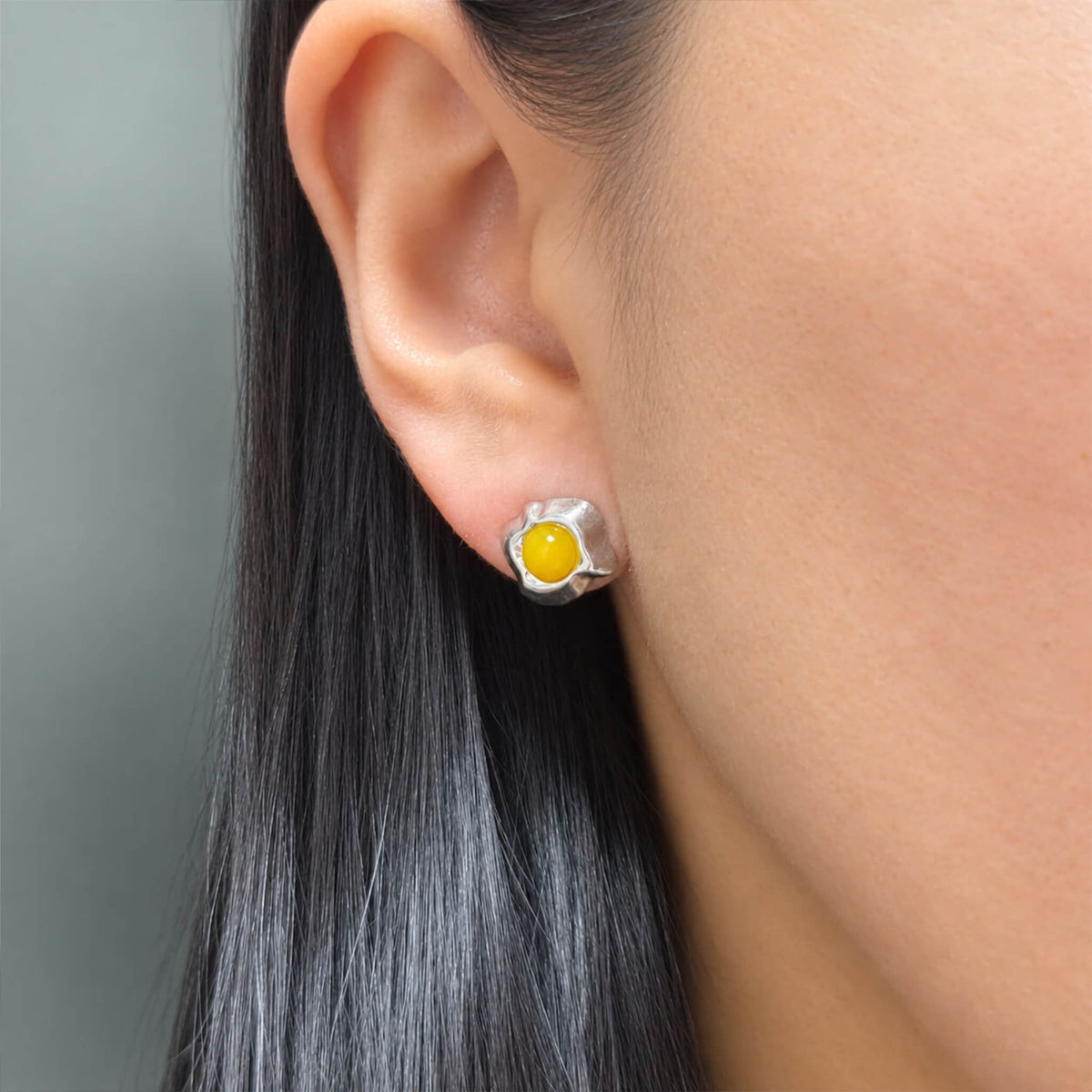 WearingFriedEggEarring2