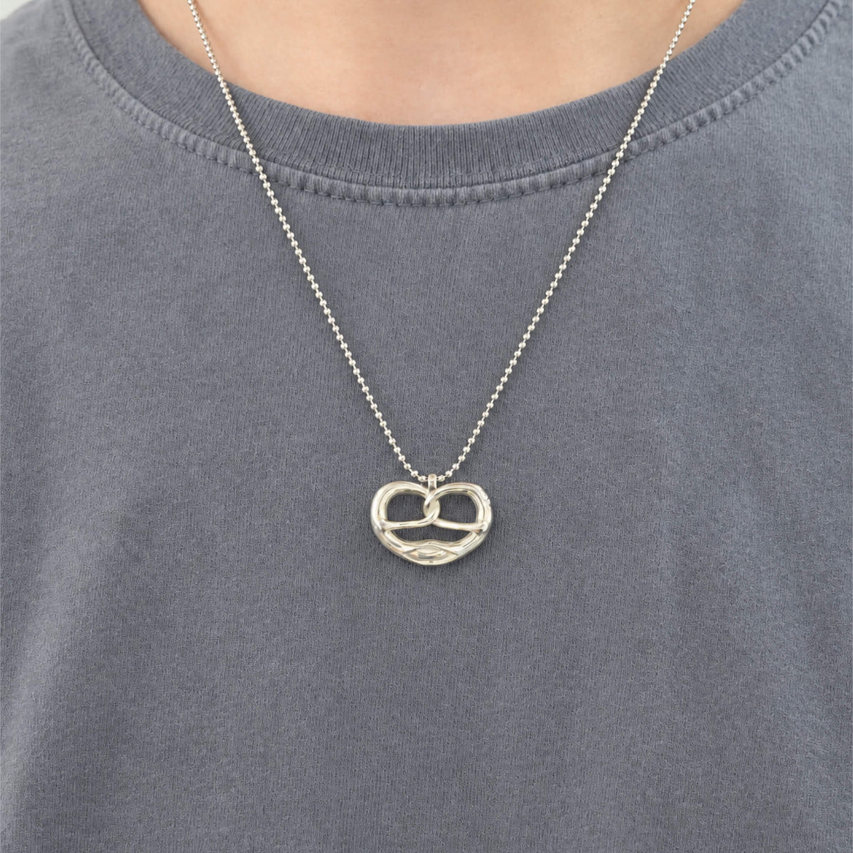 WearingPretzelNecklaceFrontView