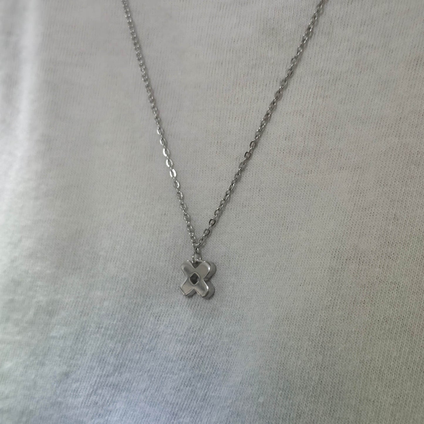 Wearing Bandage Necklace Side View